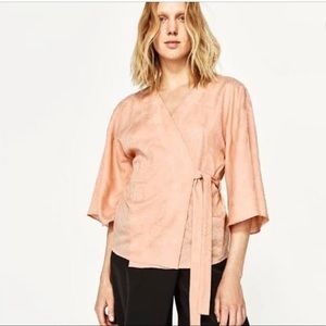 Zara Peach Kimono Top